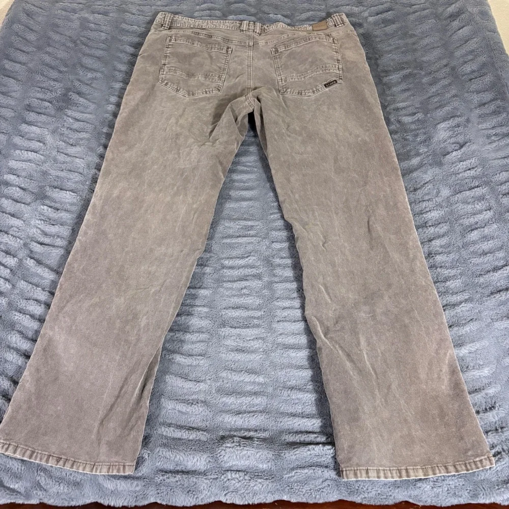 prAna Mens Slim Fit Corduroy Pants 38x32 Brown Fine Wale 5-Pocket Straight Leg
